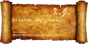 Kriston Jácinta névjegykártya